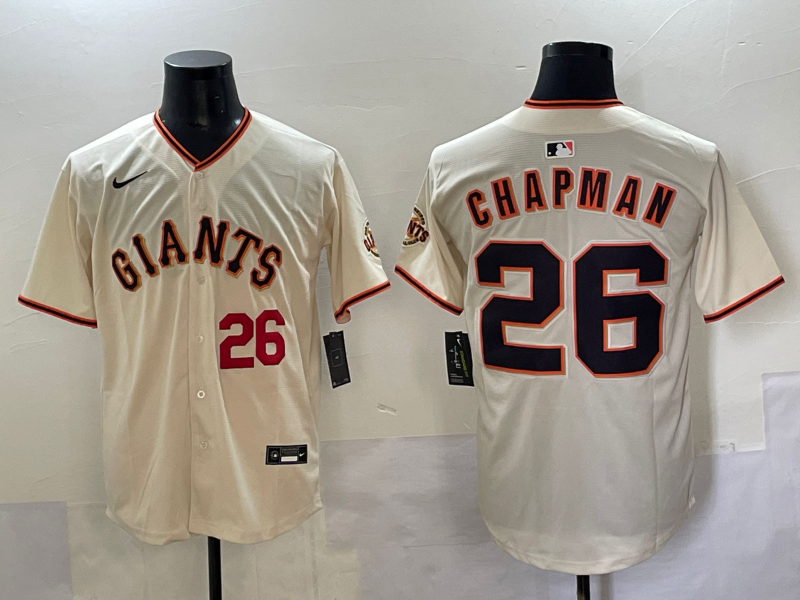 Men 2025 San Francisco Giants #26 Chapman cream Nike MLB Jersey style 5->san francisco giants->MLB Jersey
